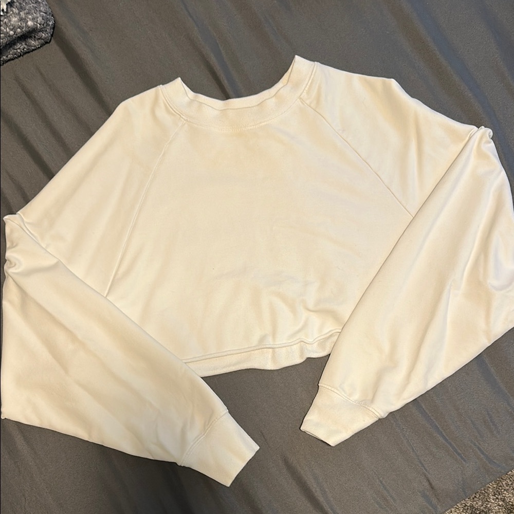 Cream Cropped Sweatshirt